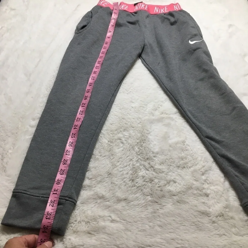 Nike big girls studio training pants carbon heather youth joggers size large